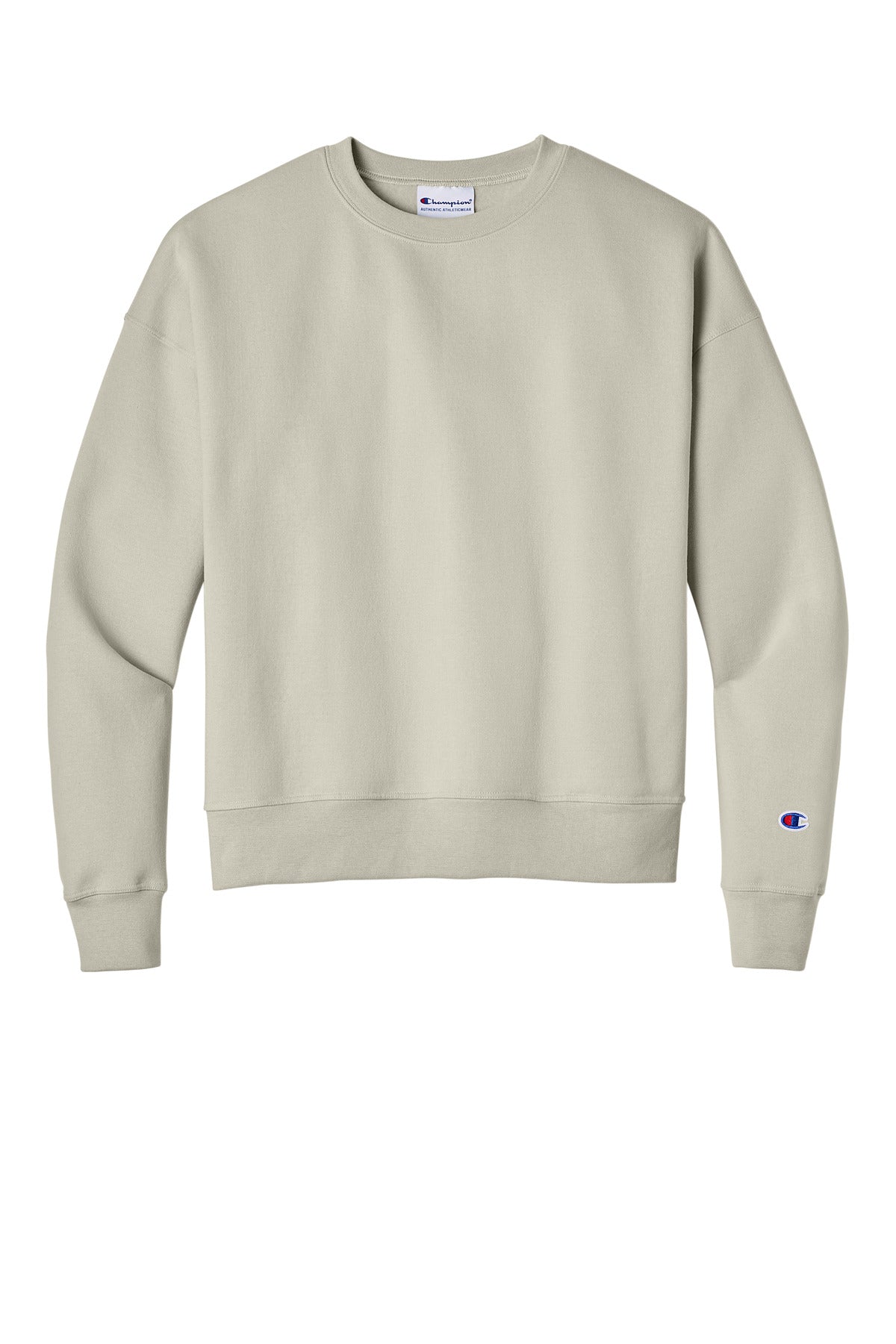 Champion Women's Powerblend Crewneck Sweatshirt - Sand - flat front