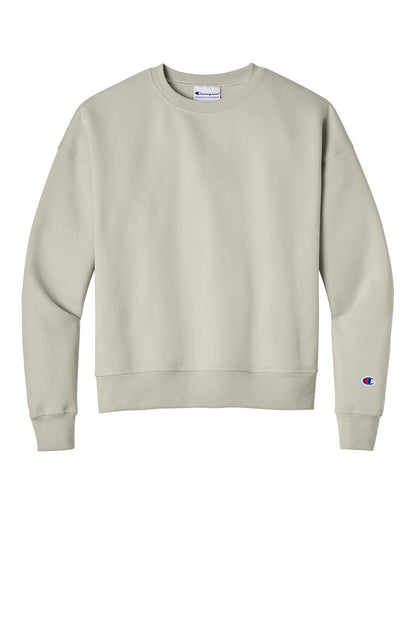Champion Women's Powerblend Crewneck Sweatshirt - Sand - flat front