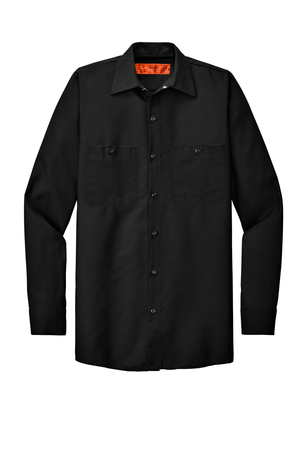 Red Kap Long Sleeve Industrial Work Shirt - Black - flat front