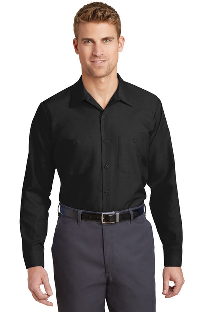 Red Kap Long Sleeve Industrial Work Shirt - Black - front