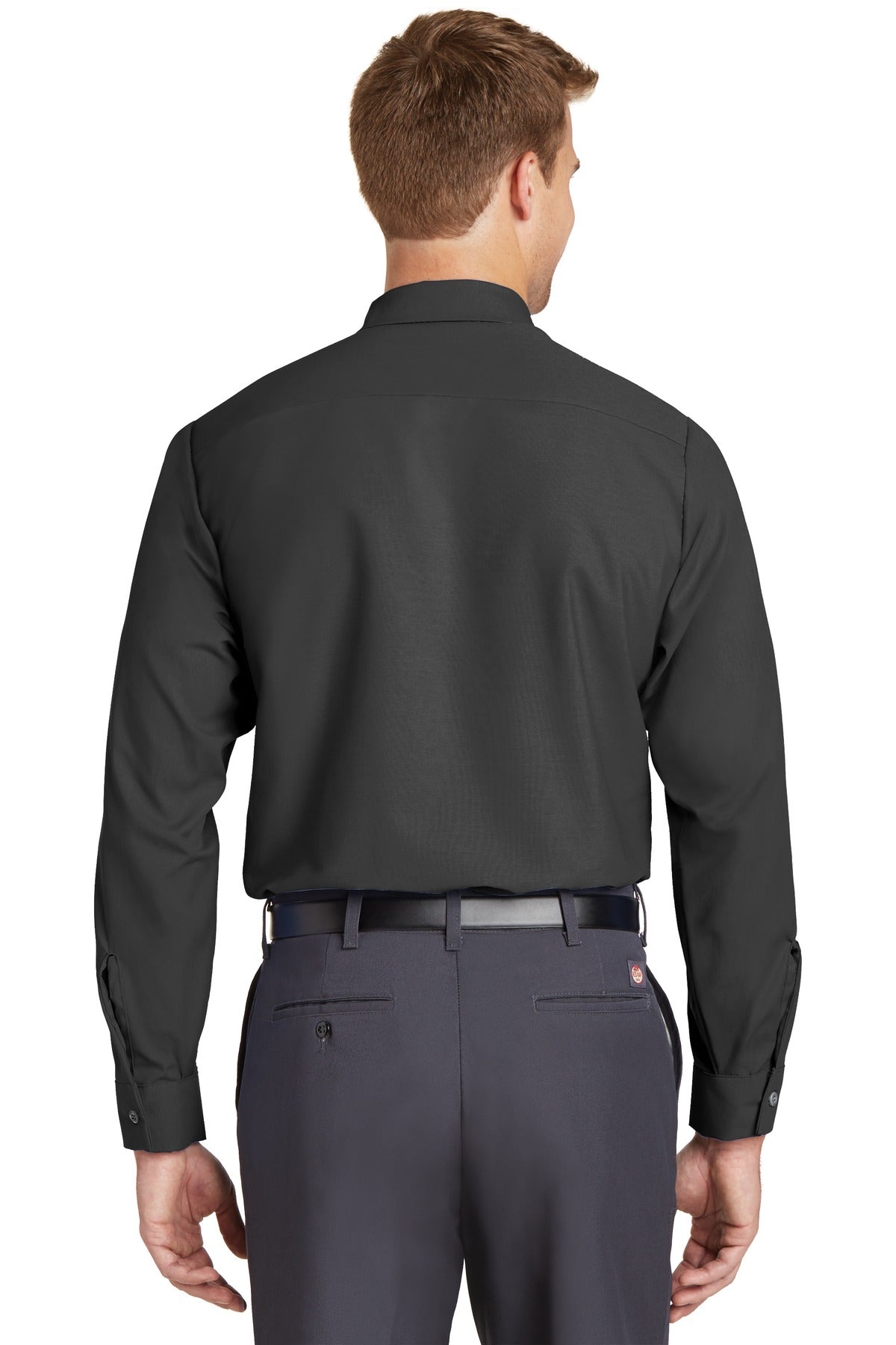 Red Kap Long Sleeve Industrial Work Shirt - Charcoal - back