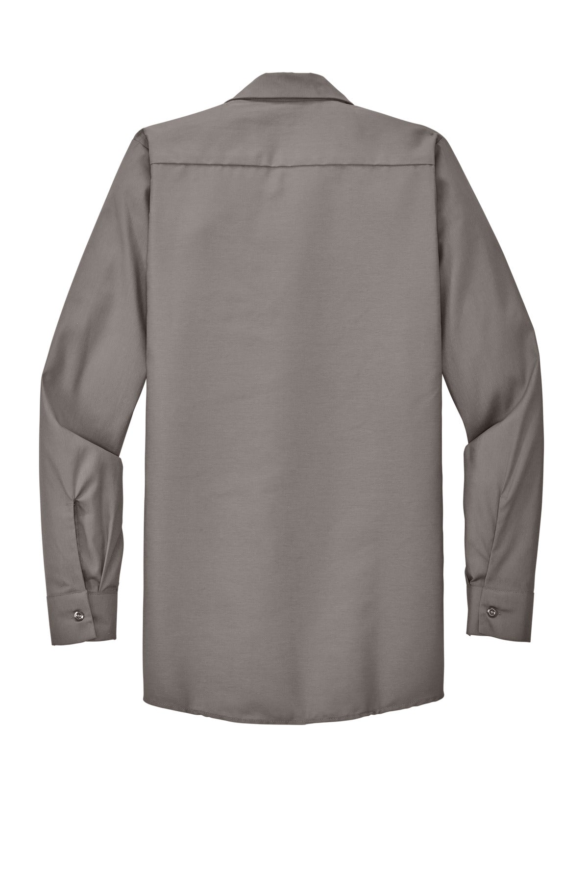 Red Kap Long Sleeve Industrial Work Shirt - Grey - flat back