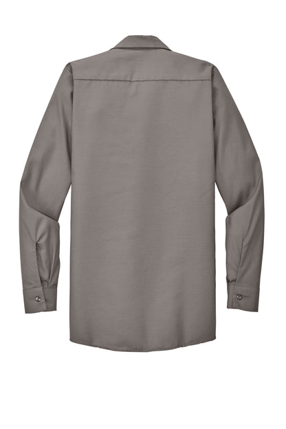 Red Kap Long Sleeve Industrial Work Shirt - Grey - flat back