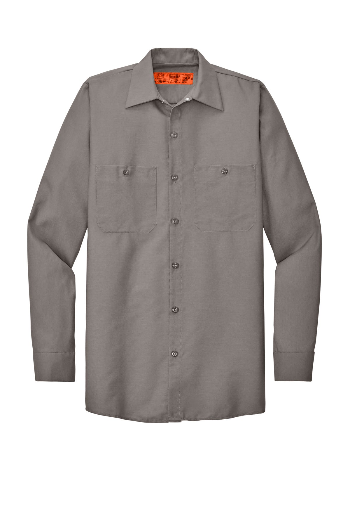 Red Kap Long Sleeve Industrial Work Shirt - Grey - flat front