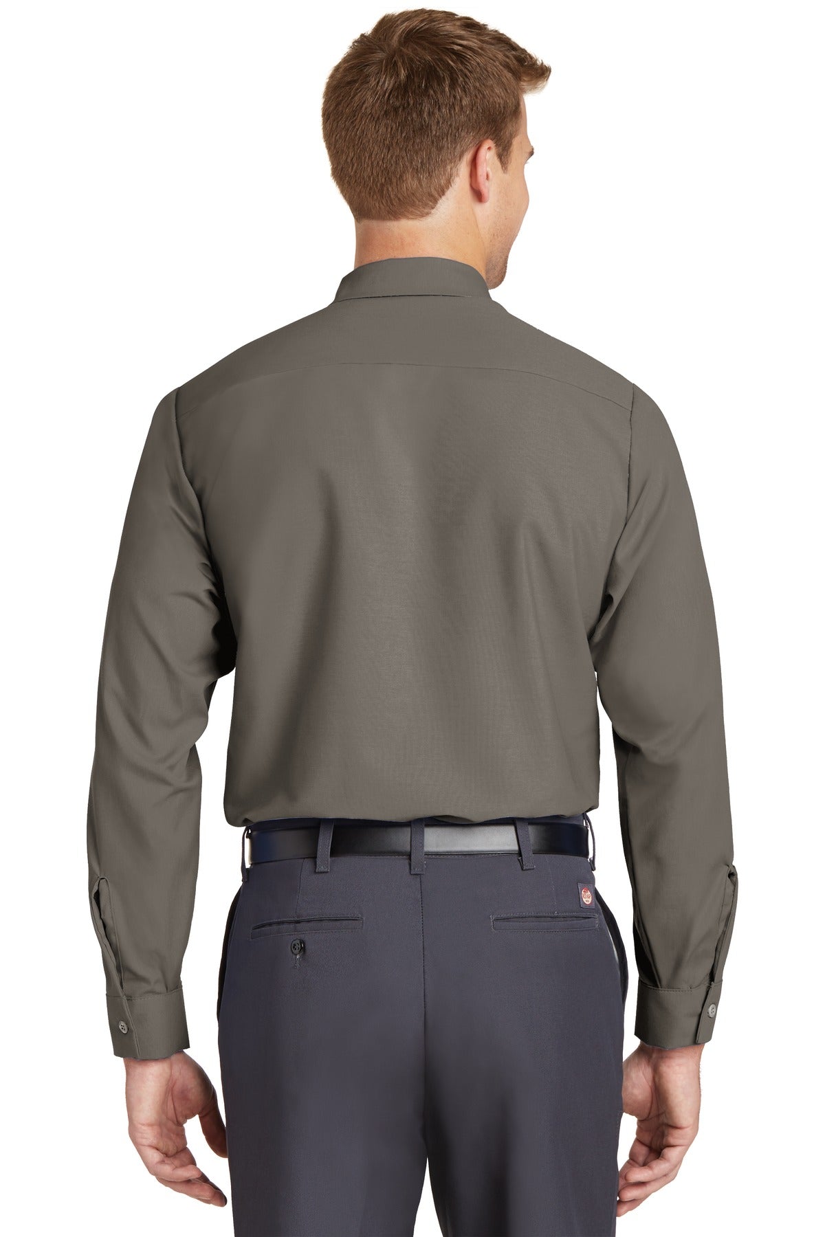 Red Kap Long Sleeve Industrial Work Shirt - Grey - back