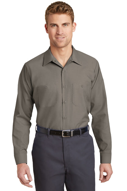 Red Kap Long Sleeve Industrial Work Shirt - Grey - front