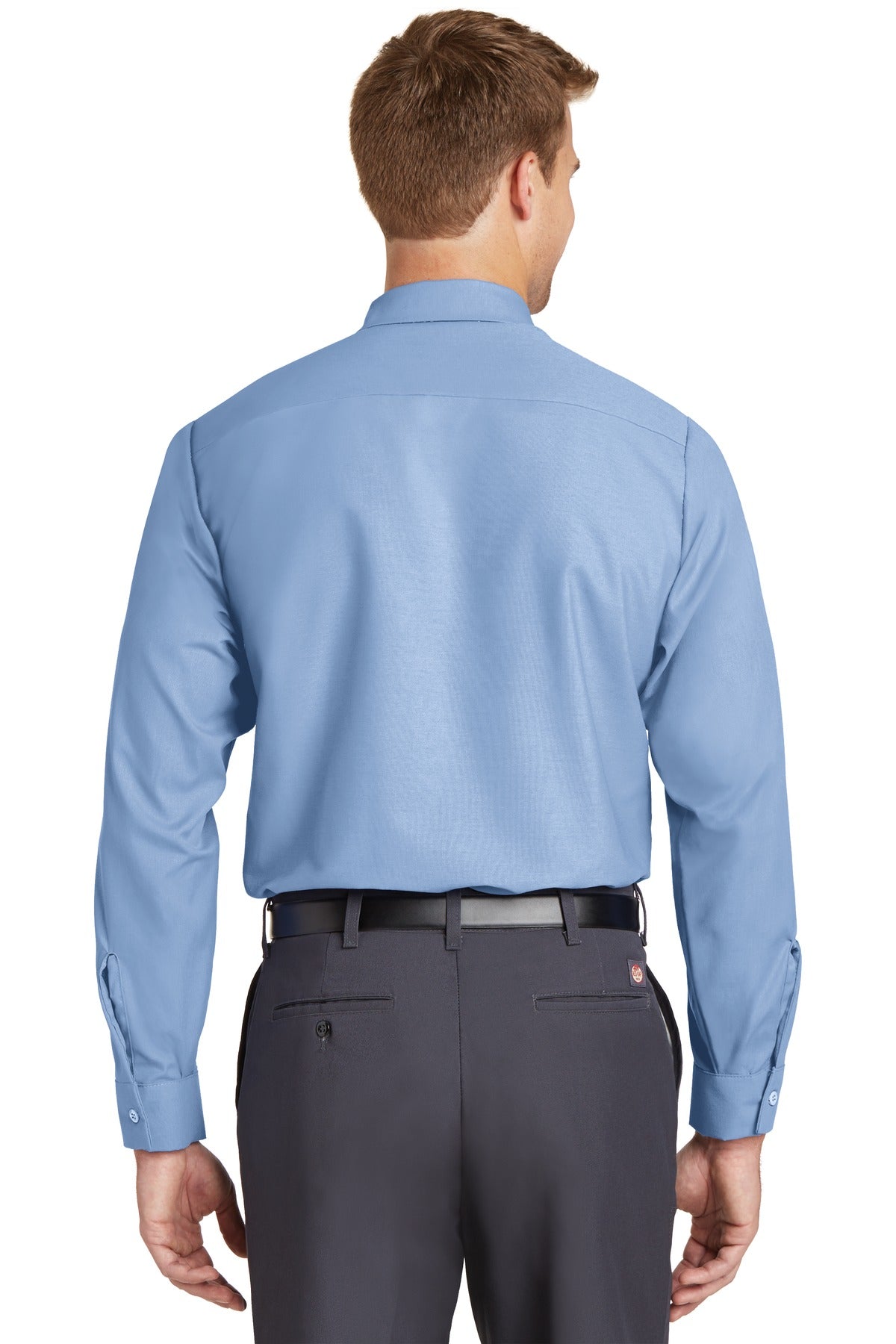 Red Kap Long Sleeve Industrial Work Shirt - Light Blue - back