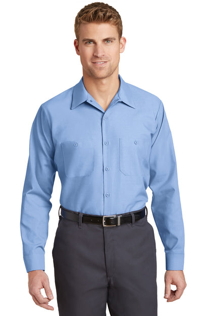 Red Kap Long Sleeve Industrial Work Shirt - Light Blue - front