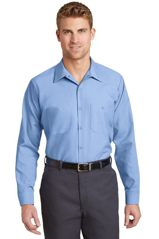 Red Kap Long Sleeve Industrial Work Shirt - Light Blue - front