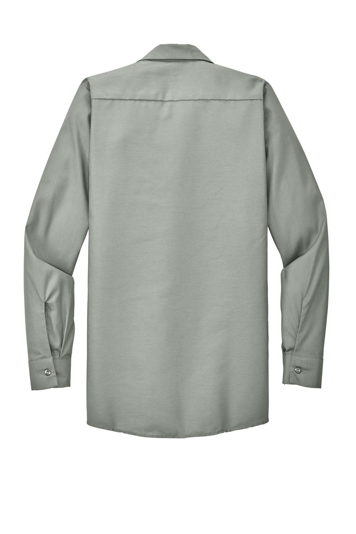 Red Kap Long Sleeve Industrial Work Shirt - Light Grey - flat back