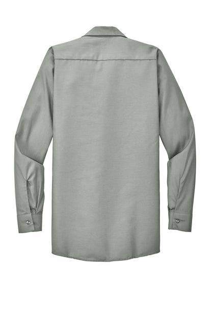 Red Kap Long Sleeve Industrial Work Shirt - Light Grey - flat back