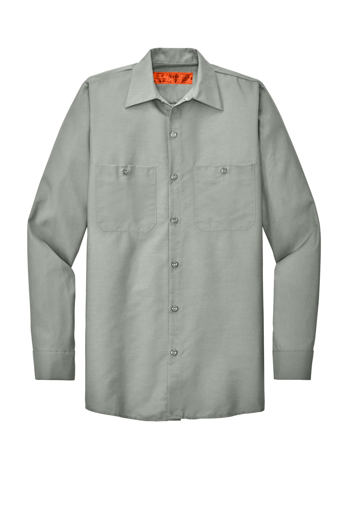 Red Kap Long Sleeve Industrial Work Shirt - Light Grey - flat front