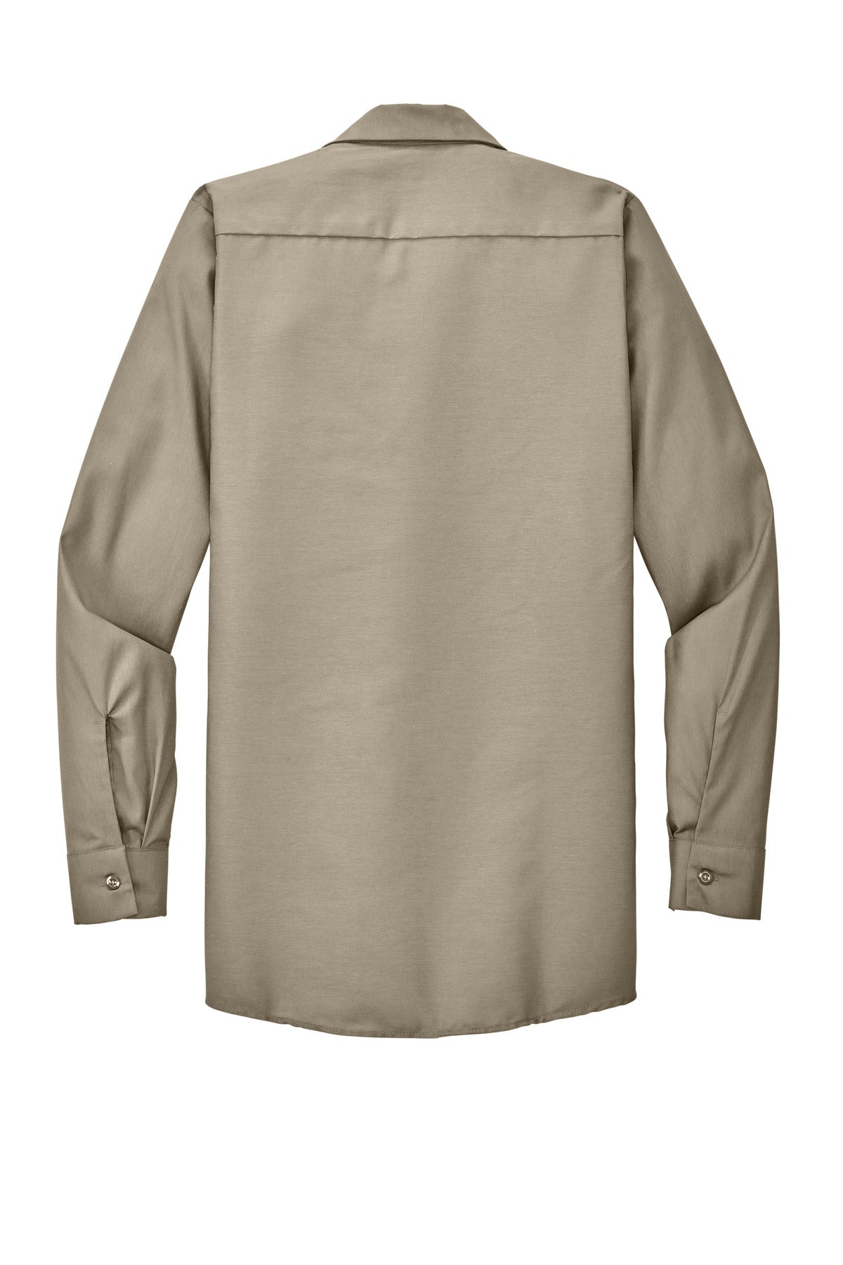 Red Kap Long Sleeve Industrial Work Shirt - Light Tan - flat back
