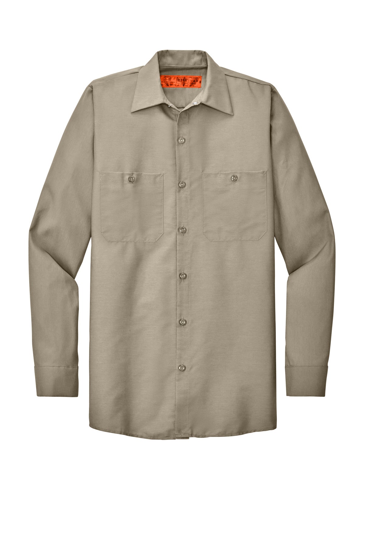 Red Kap Long Sleeve Industrial Work Shirt - Light Tan - flat front