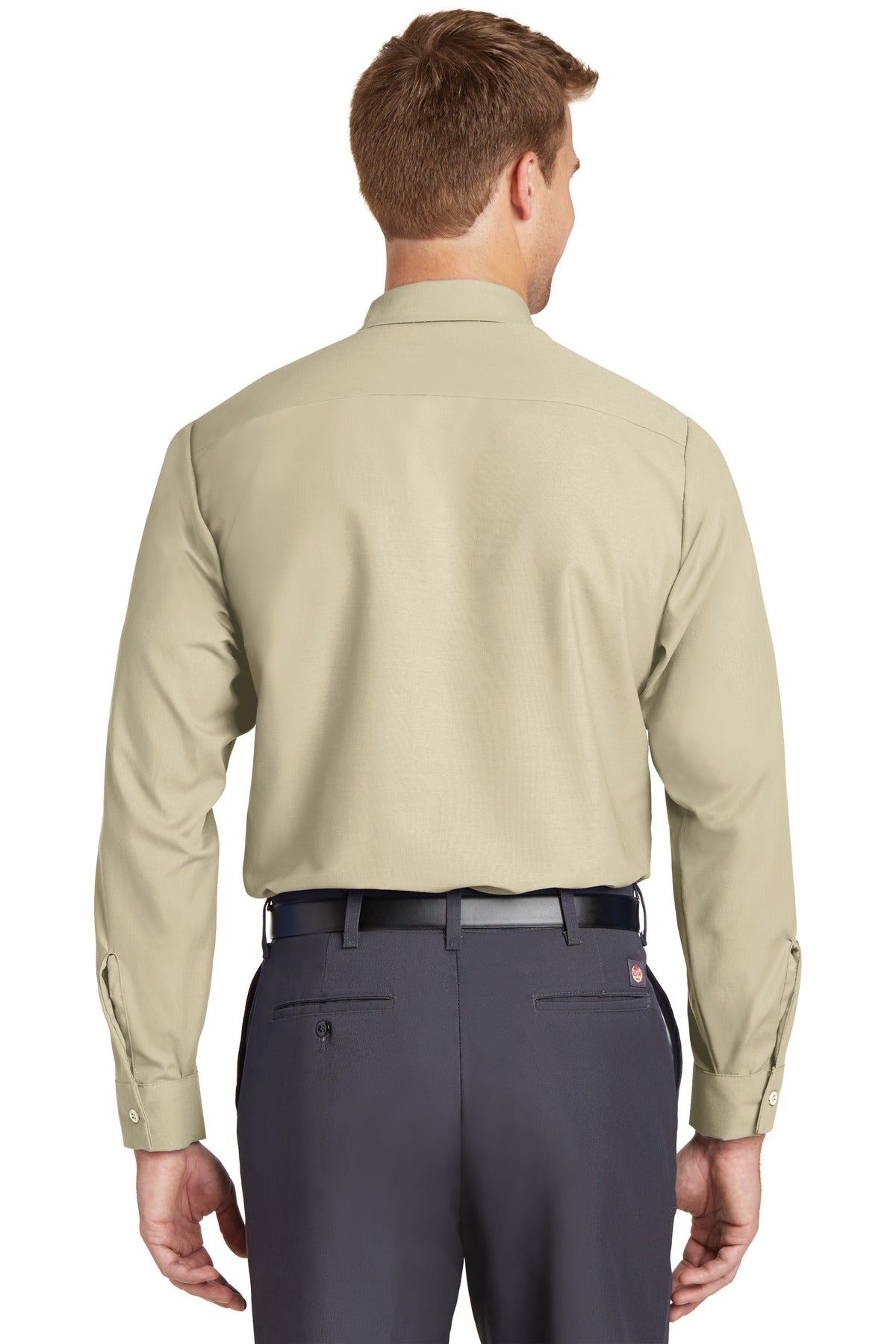 Red Kap Long Sleeve Industrial Work Shirt - Light Tan - back
