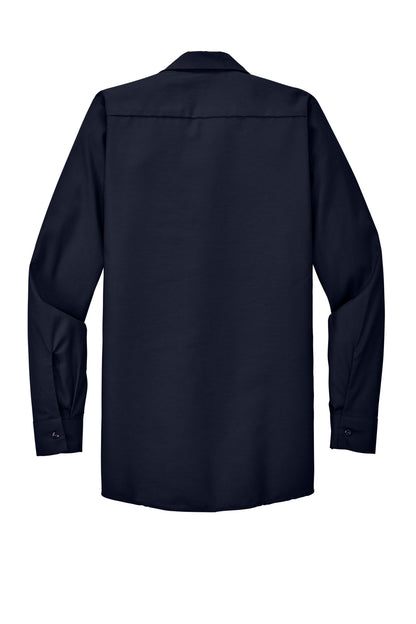 Red Kap Long Sleeve Industrial Work Shirt - Navy - flat back
