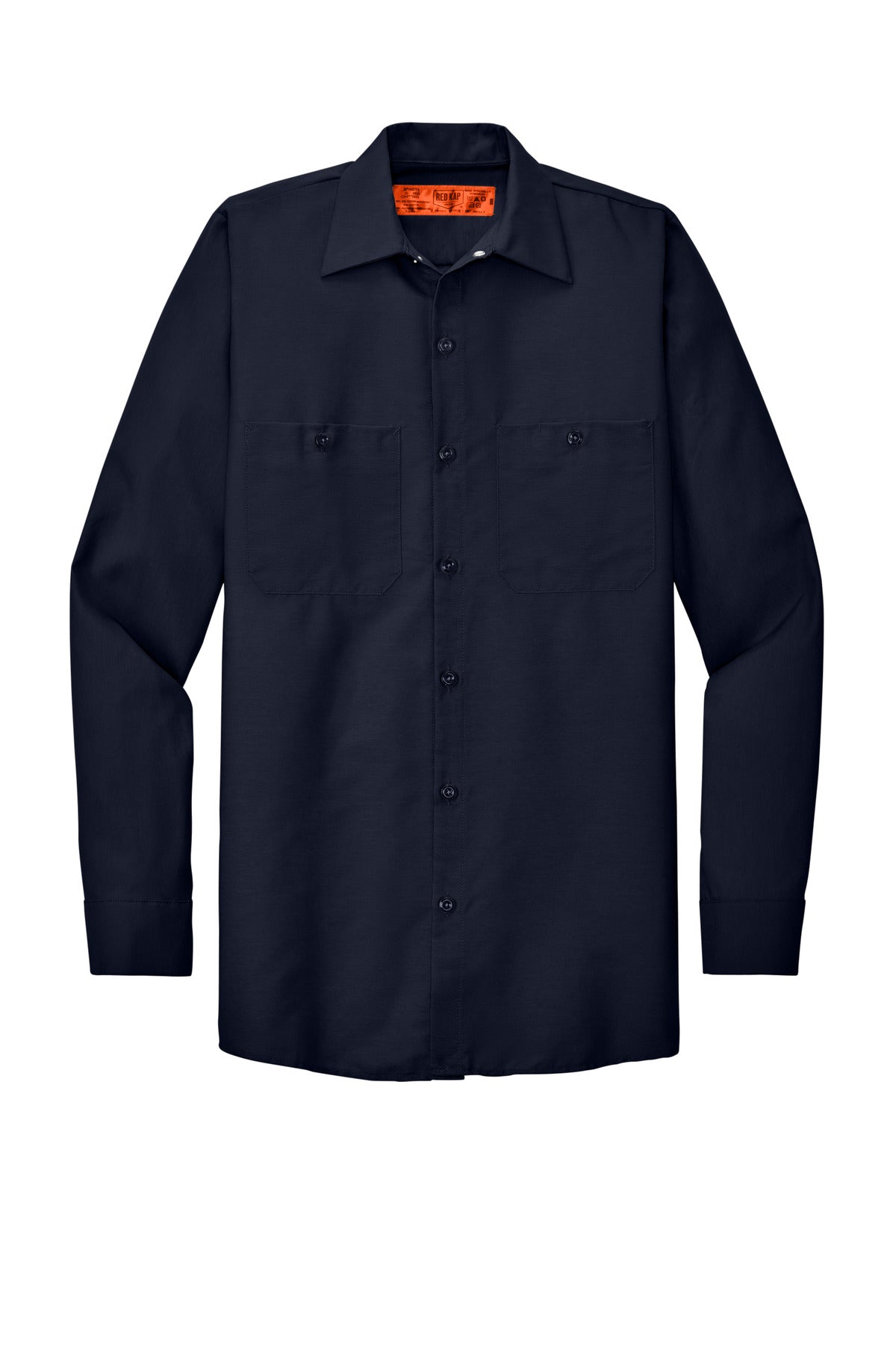 Red Kap Long Sleeve Industrial Work Shirt - Navy - flat front