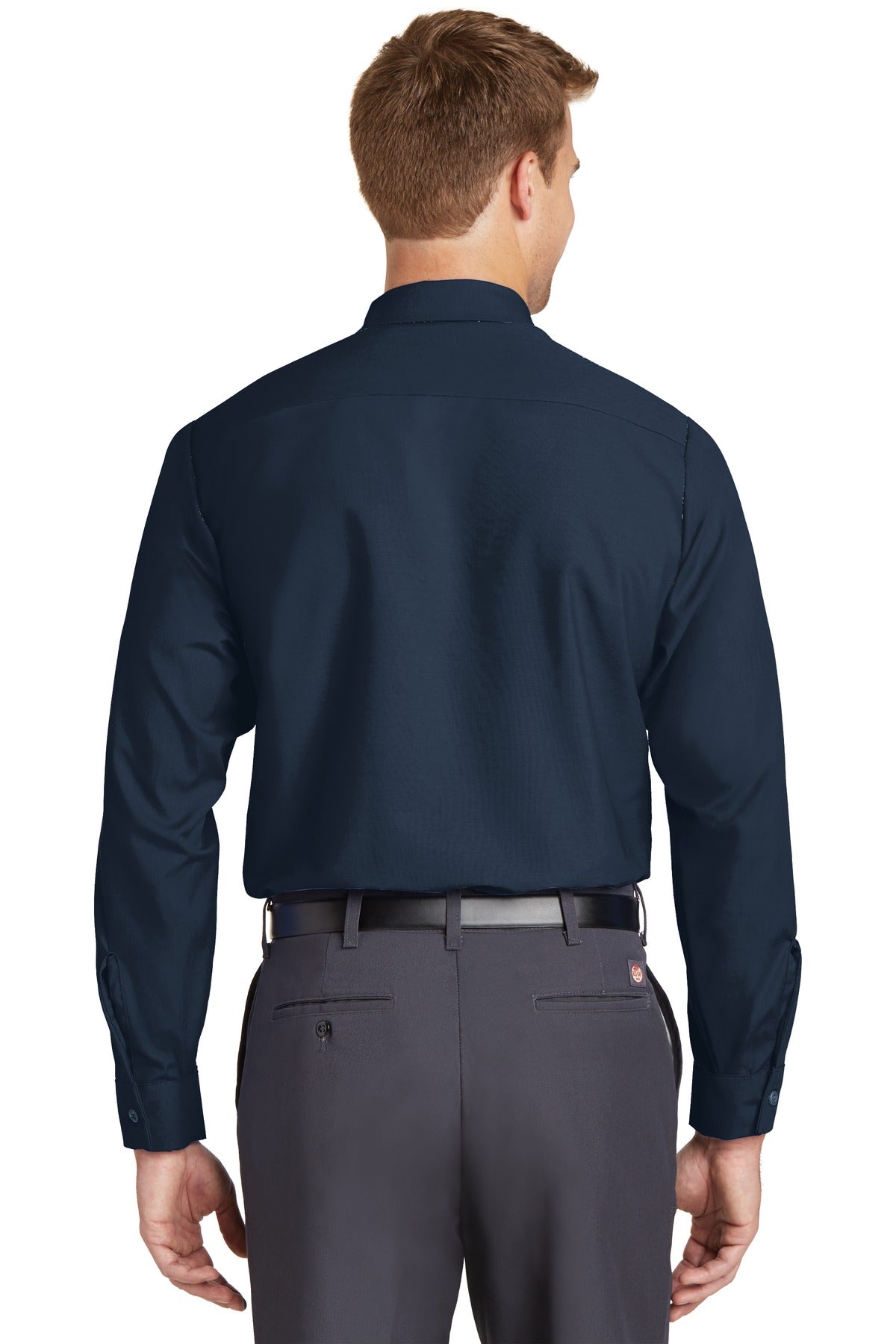 Red Kap Long Sleeve Industrial Work Shirt - Navy - back
