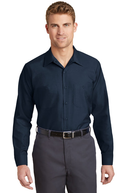 Red Kap Long Sleeve Industrial Work Shirt - Navy - front