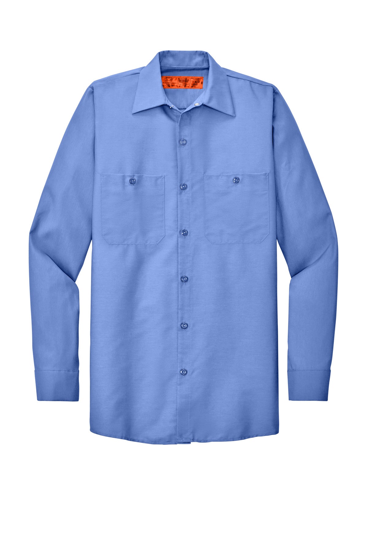 Red Kap Long Sleeve Industrial Work Shirt - Petrol Blue - flat front