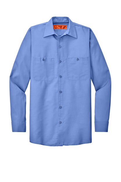 Red Kap Long Sleeve Industrial Work Shirt - Petrol Blue - flat front