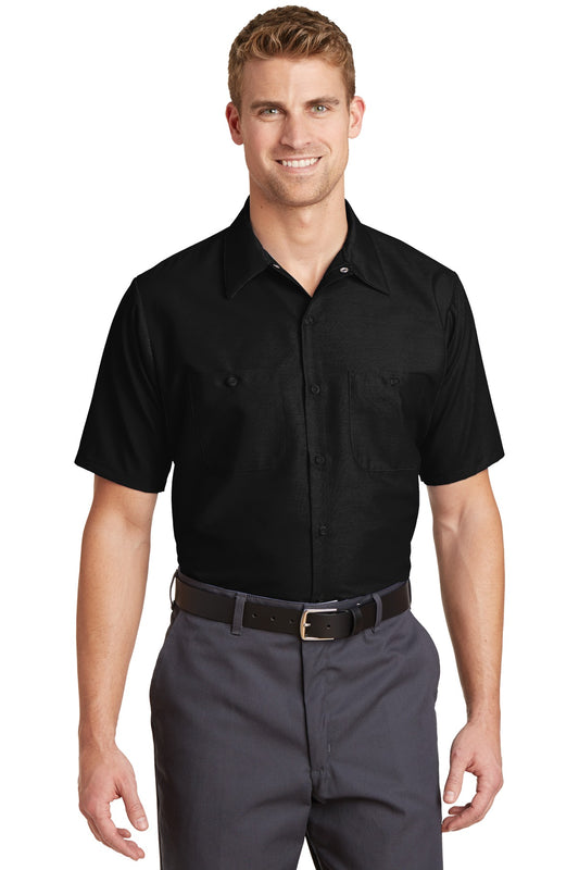 Red Kap Long Size Short Sleeve Industrial Work Shirt - Black - front