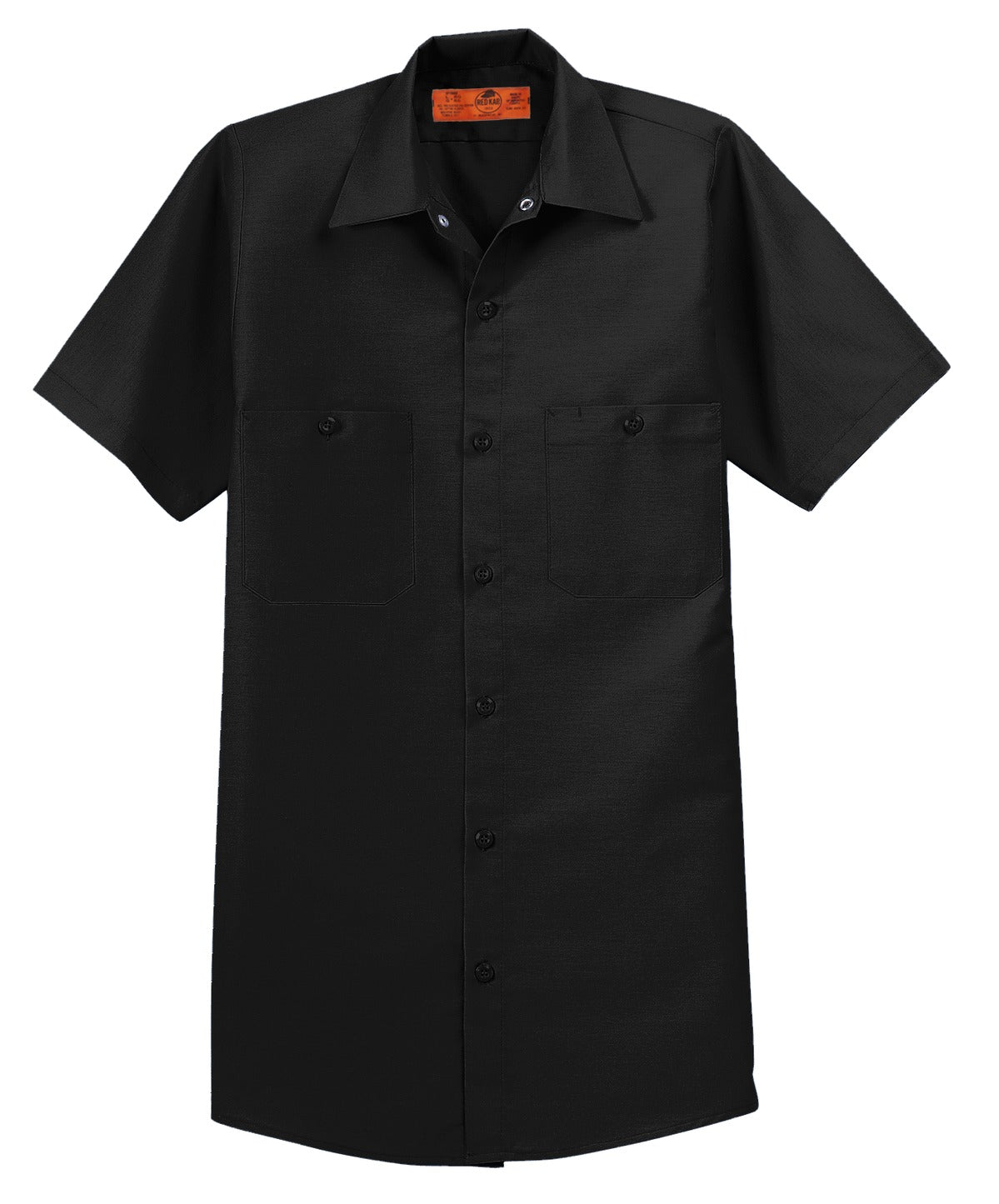 Red Kap Short Sleeve Industrial Work Shirt - Black - flat front