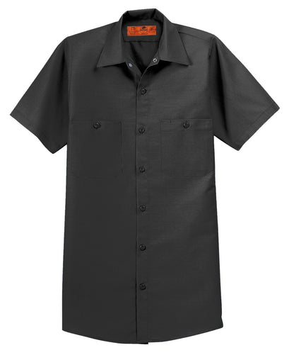 Red Kap Short Sleeve Industrial Work Shirt - Charcoal - flat front