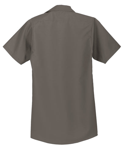 Red Kap Short Sleeve Industrial Work Shirt - Grey - flat back
