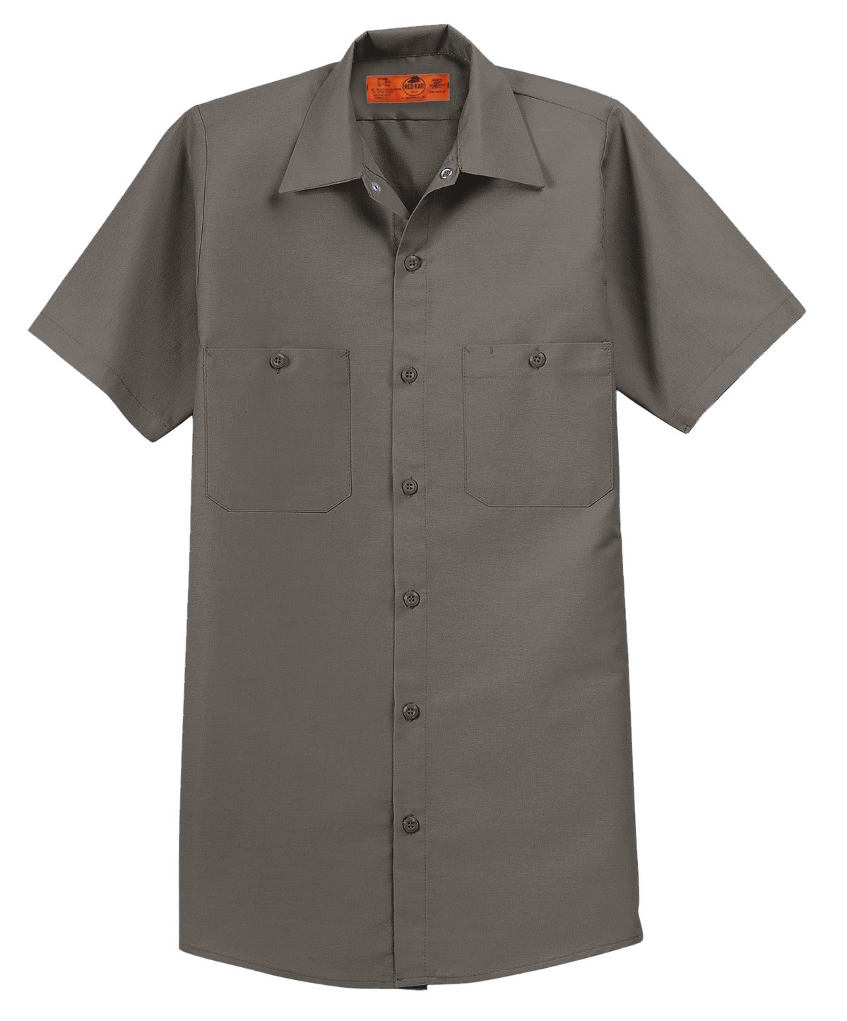 Red Kap Short Sleeve Industrial Work Shirt - Grey - flat front