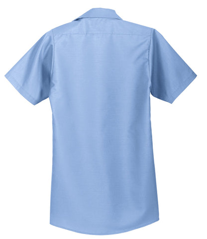 Red Kap Short Sleeve Industrial Work Shirt - Light Blue - flat back