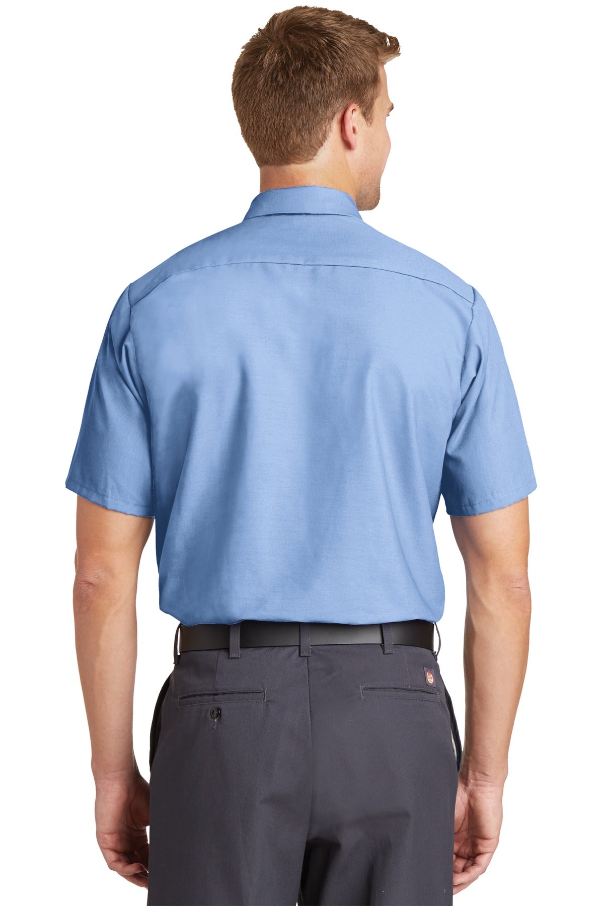 Red Kap Short Sleeve Industrial Work Shirt - Light Blue - back
