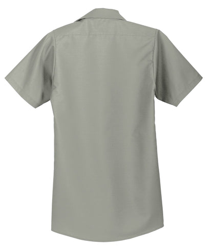 Red Kap Short Sleeve Industrial Work Shirt - Light Grey - flat back