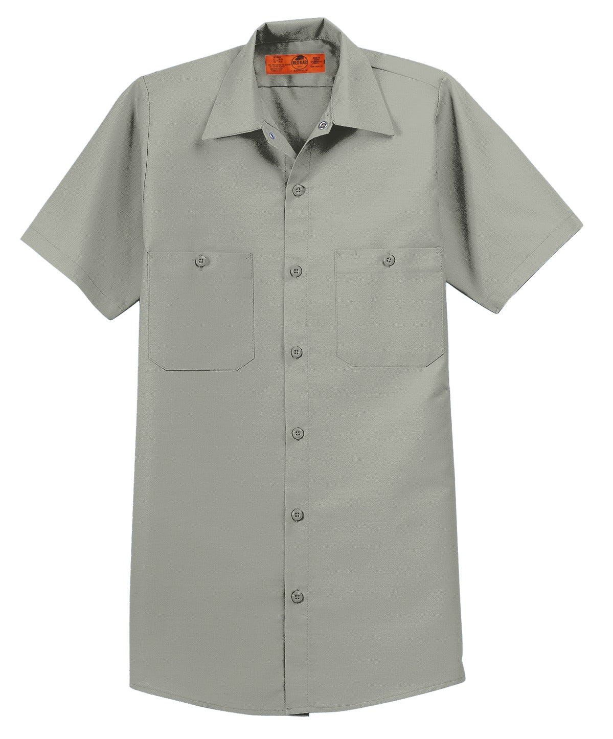 Red Kap Short Sleeve Industrial Work Shirt - Light Grey - flat front