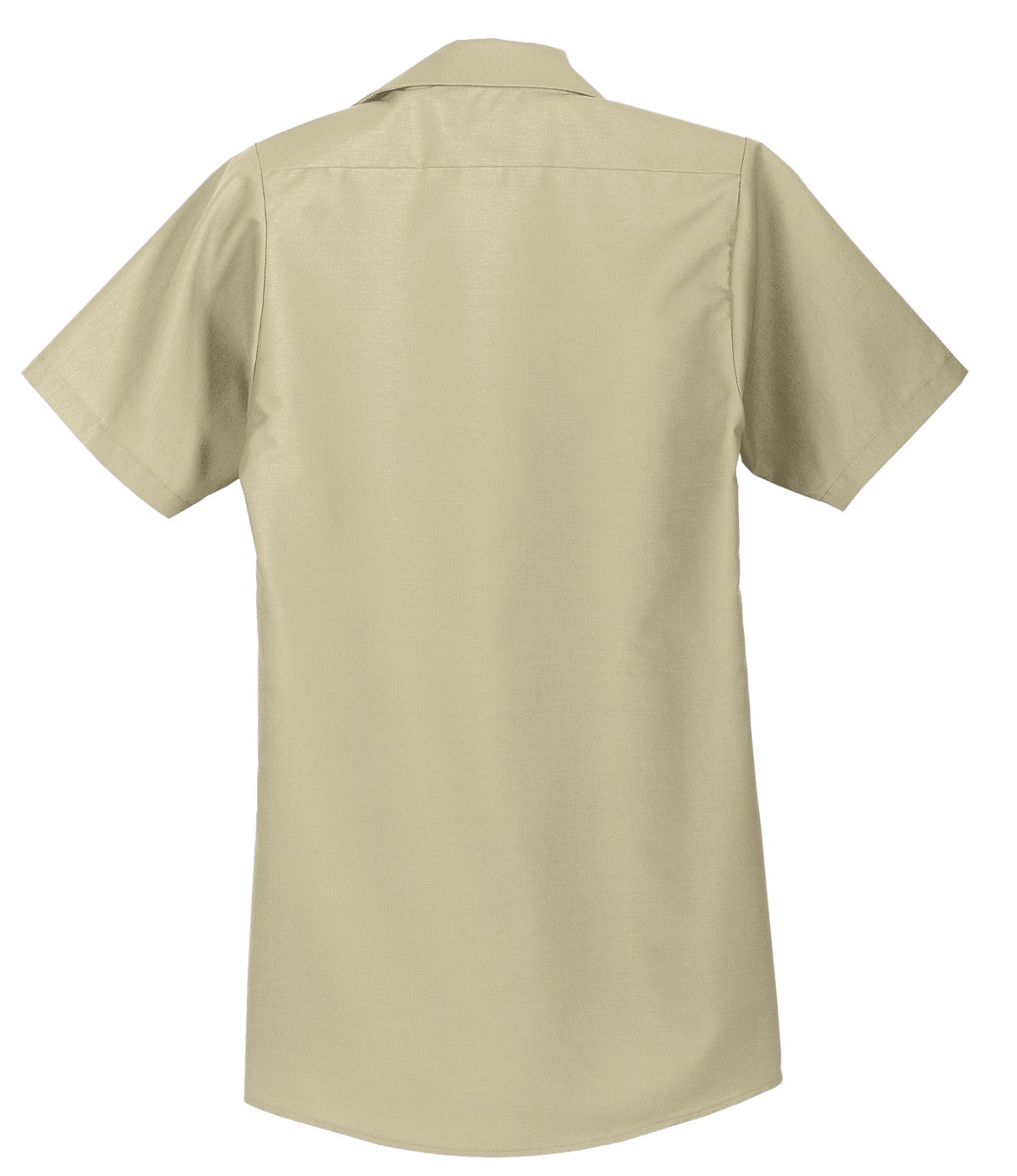Red Kap Short Sleeve Industrial Work Shirt - Light Tan - flat back