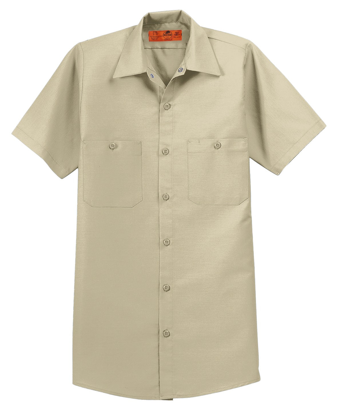 Red Kap Short Sleeve Industrial Work Shirt - Light Tan - flat front