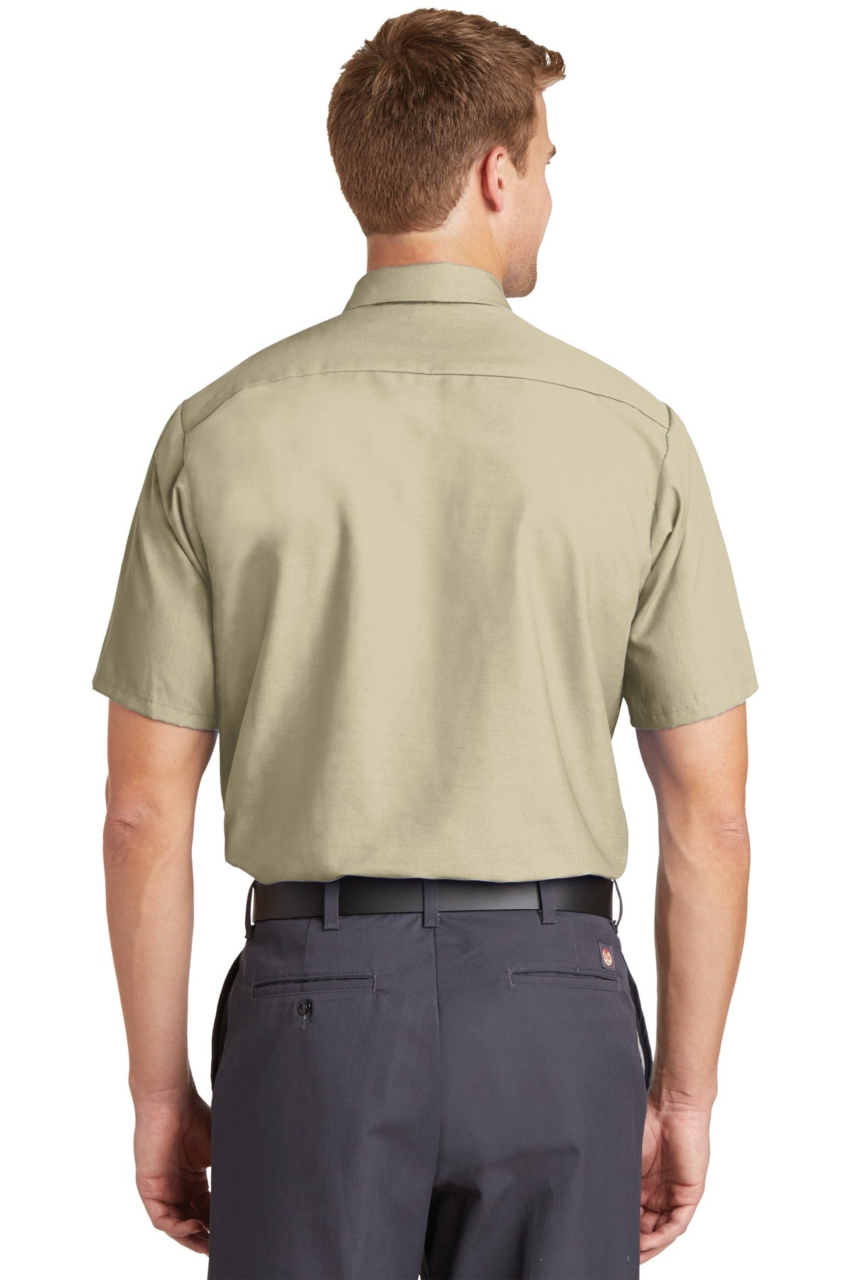 Red Kap Short Sleeve Industrial Work Shirt - Light Tan - back