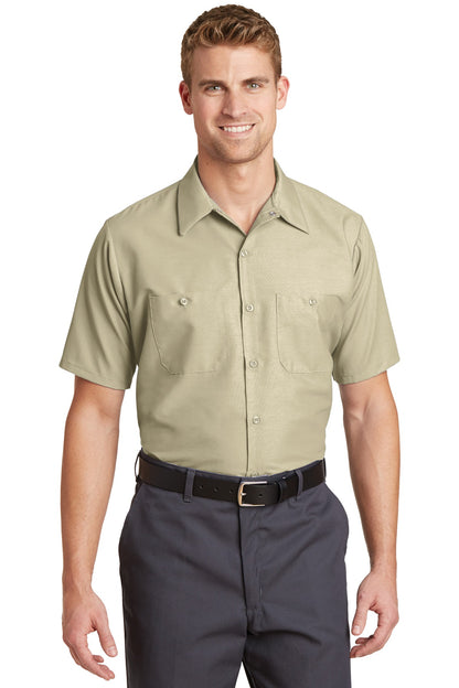 Red Kap Short Sleeve Industrial Work Shirt - Light Tan - front