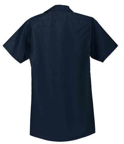 Red Kap Short Sleeve Industrial Work Shirt - Navy - flat back