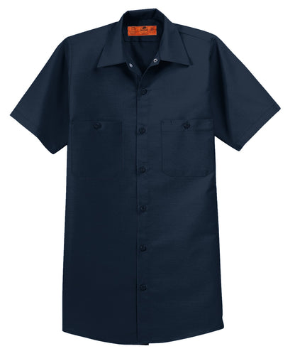 Red Kap Short Sleeve Industrial Work Shirt - Navy - flat front
