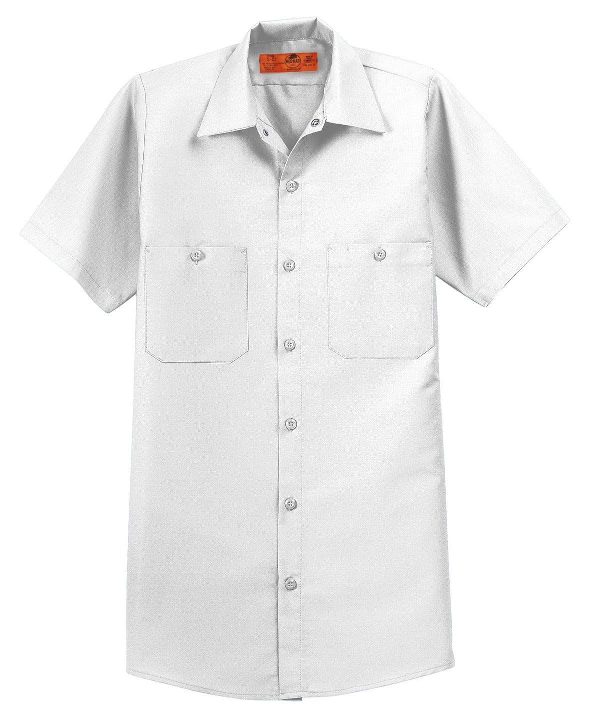 Red Kap Short Sleeve Industrial Work Shirt - White - flat front