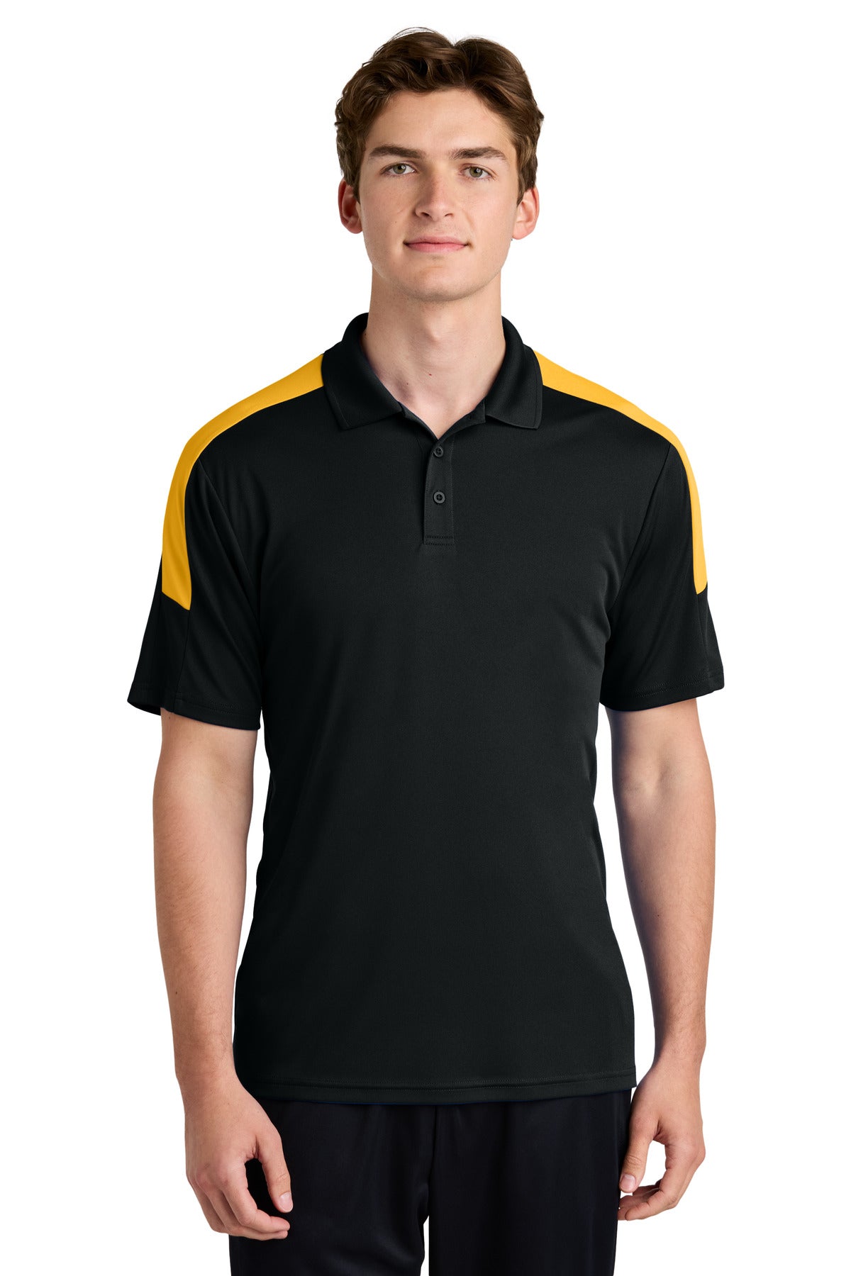 Sport-Tek Competitor United Polo - Black/ Gold - front