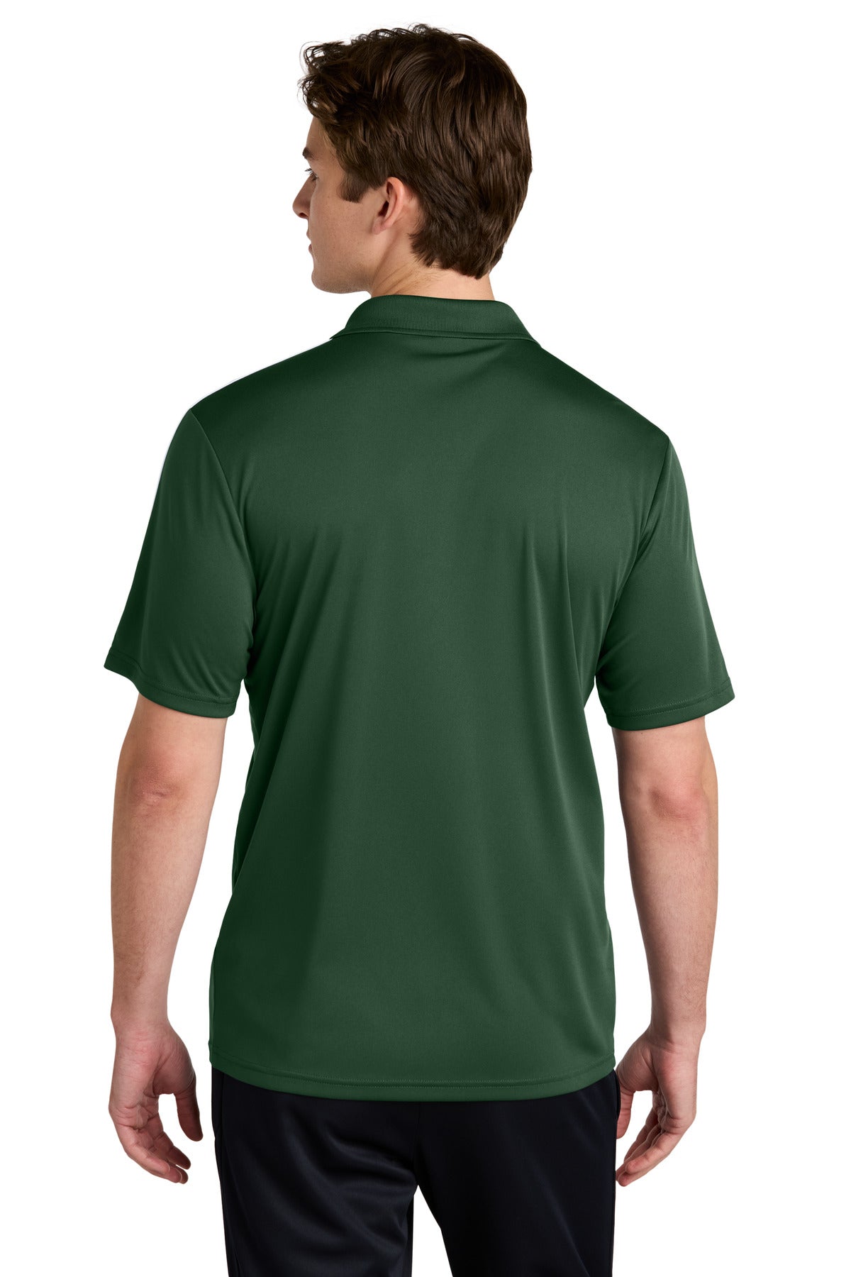 Sport-Tek Competitor United Polo - Forest Green/ White - back