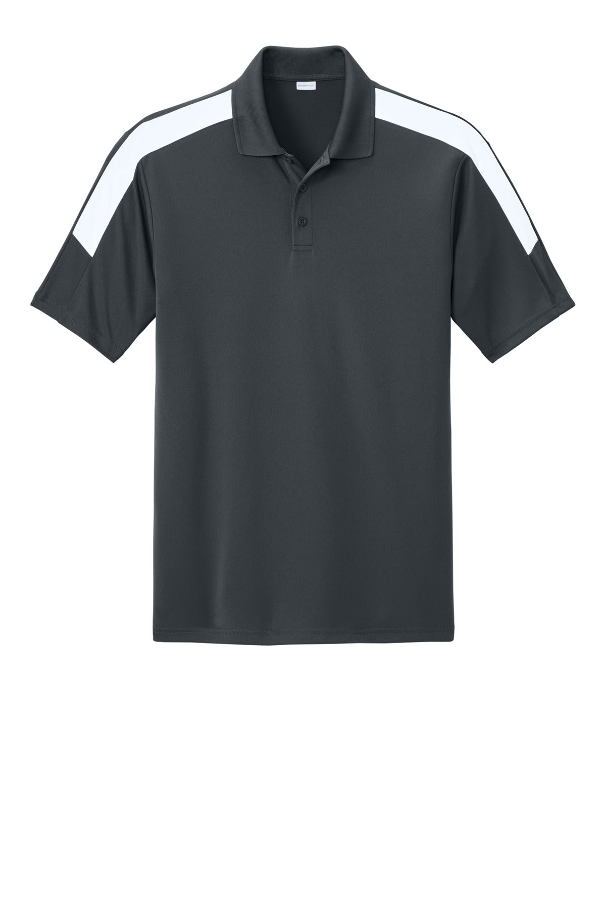 Sport-Tek Competitor United Polo - Iron Grey/ White - flat front