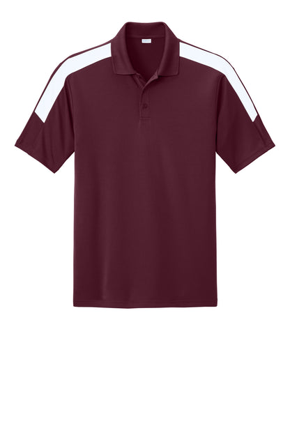 Sport-Tek Competitor United Polo - Maroon/ White - flat front