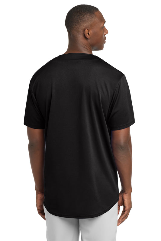 Sport-Tek PosiCharge Tough Mesh Full-Button Jersey - Black - back