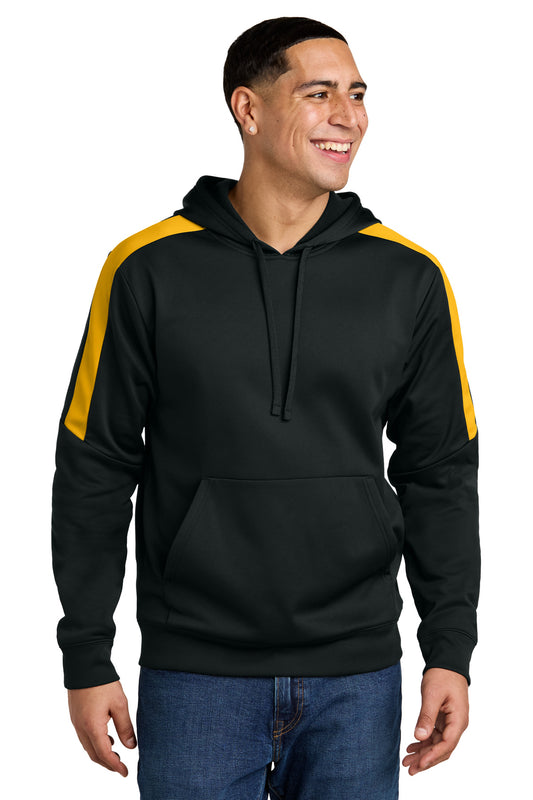 Sport-Tek Sport-Wick Fleece United Pullover Hoodie - Black/ Gold - front