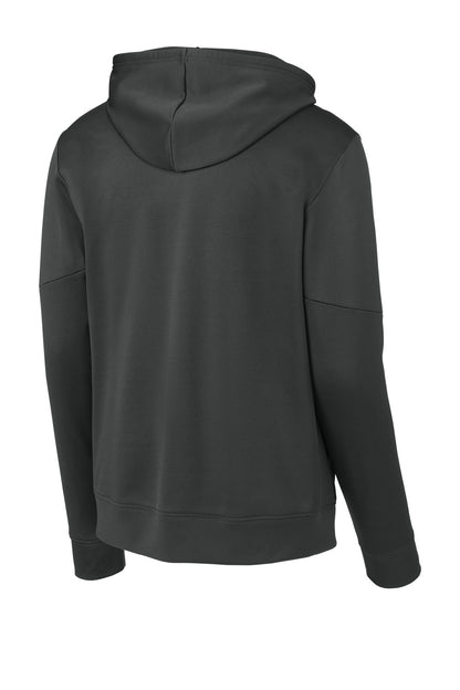 Sport-Tek Sport-Wick Fleece United Pullover Hoodie - Iron Grey/ White - flat back