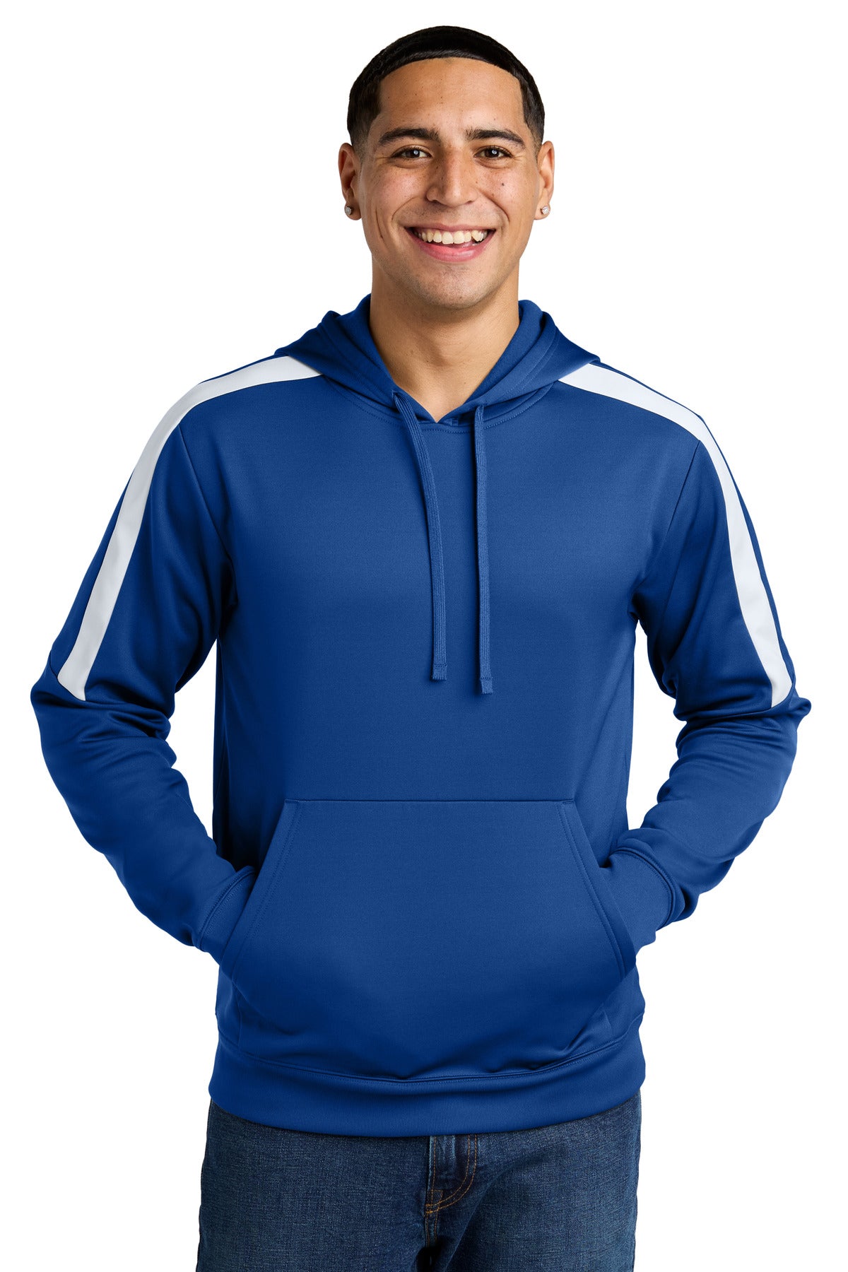 Sport-Tek Sport-Wick Fleece United Pullover Hoodie - True Royal/ White - front