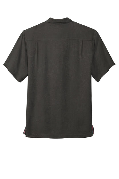 Tommy Bahama Tropic Isles Short Sleeve Shirt - Black - flat back